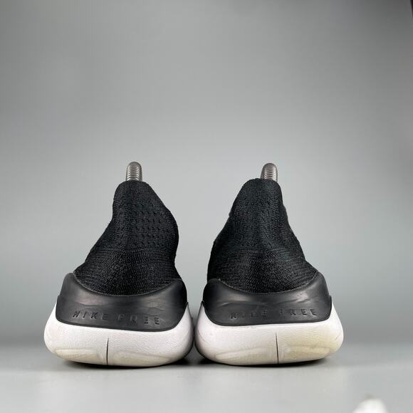 Nike Free RN Flyknit Women's Size 9.5 Black White Running Sneakers Athletic Shoe - Picture 3 of 9